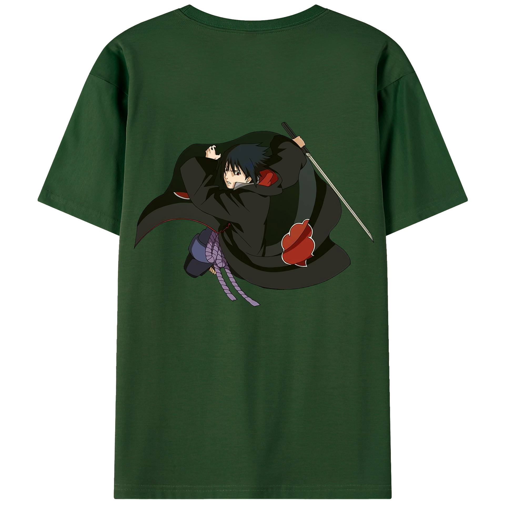 （画像用） NARUTO -ナルト- うちは サスケ Uchiha Sasuke 綿100％半袖Tシャツ（背面プリント）